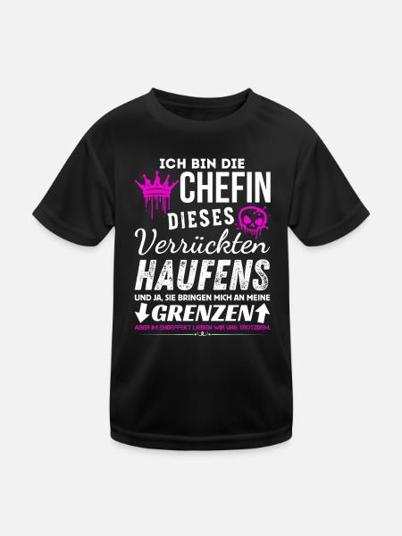 Chefin dieses Verrückten Haufens Chefin Geschenke - Kinder Funktions-T-Shirt - Schwarz