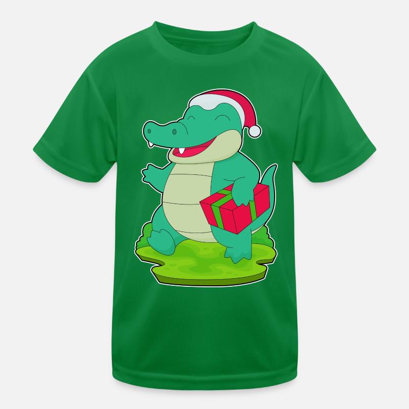 Crocodile Christmas Package Kids Functional T-Shirt