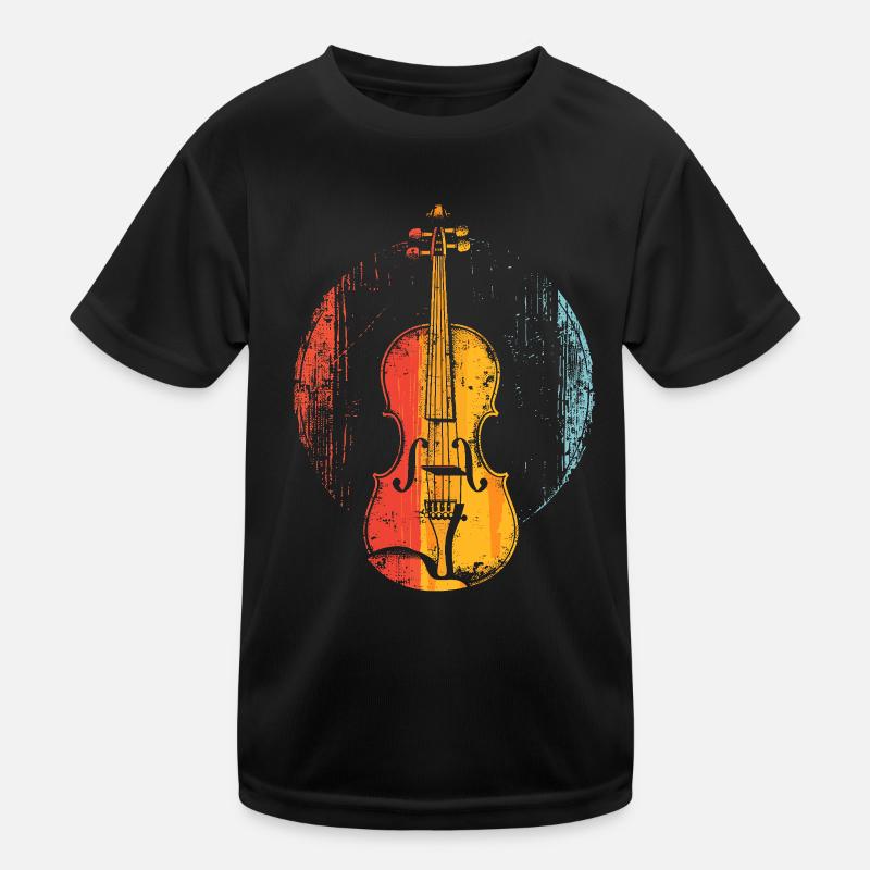 Violin Comic Style Kids Functional T-Shirt