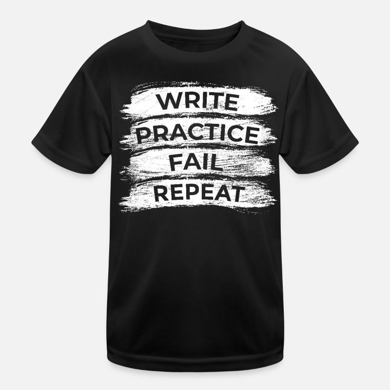 Writing Practice Fail Repeat Kids Functional T-Shirt