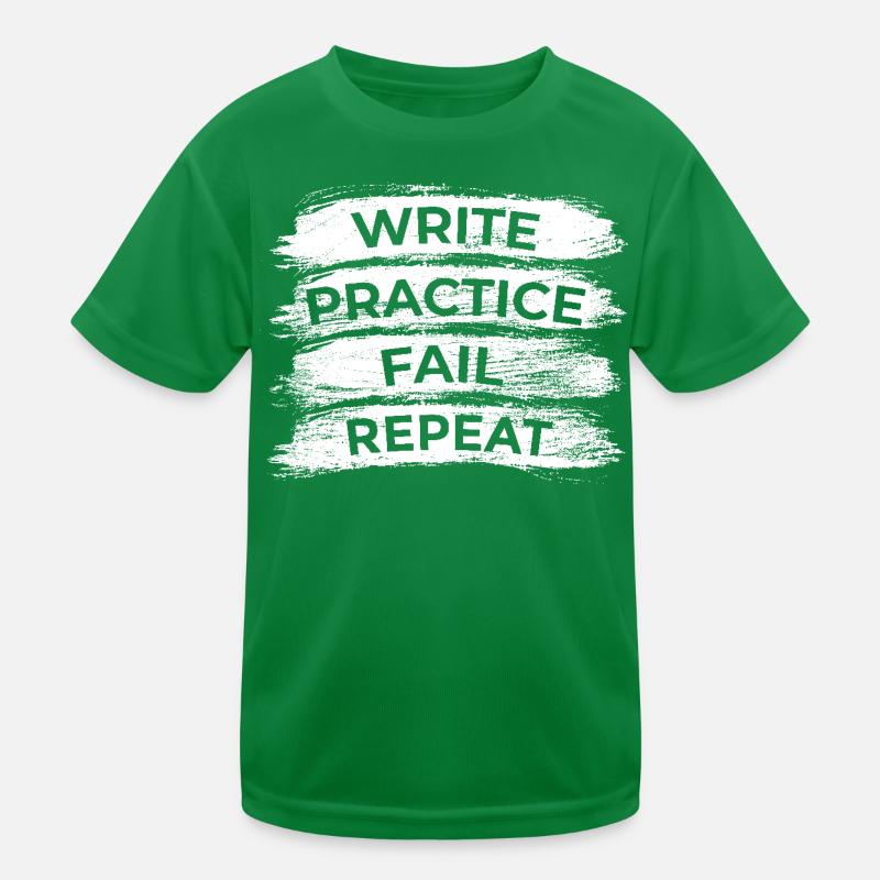 Writing Practice Fail Repeat Kids Functional T-Shirt
