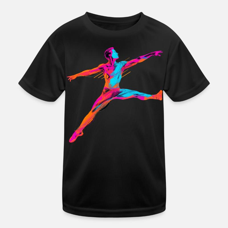 Männlicher Ballett Tänzer Synthwave Kinder Funktions-T-Shirt