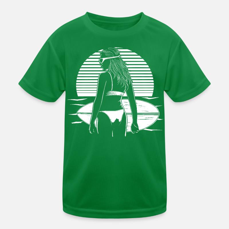 Weiblicher Surfer Kinder Funktions-T-Shirt