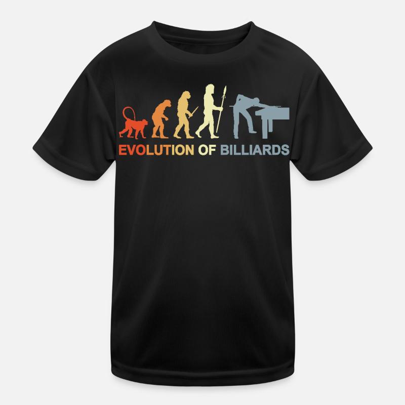 Pool Billiards Evolution Kids Functional T-Shirt