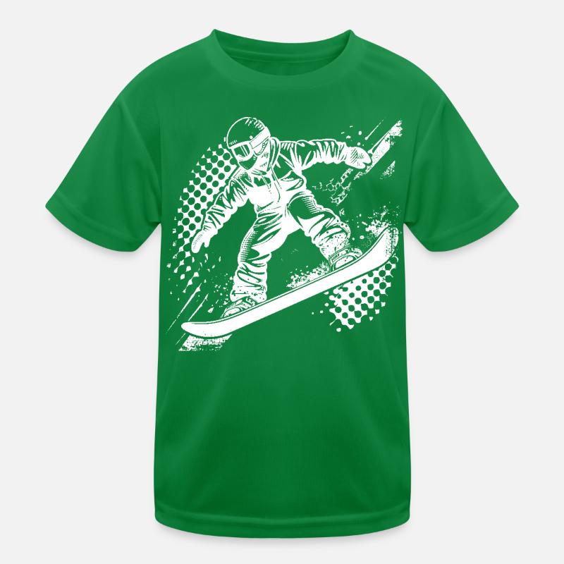 Snowboarder Drawing Kids Functional T-Shirt