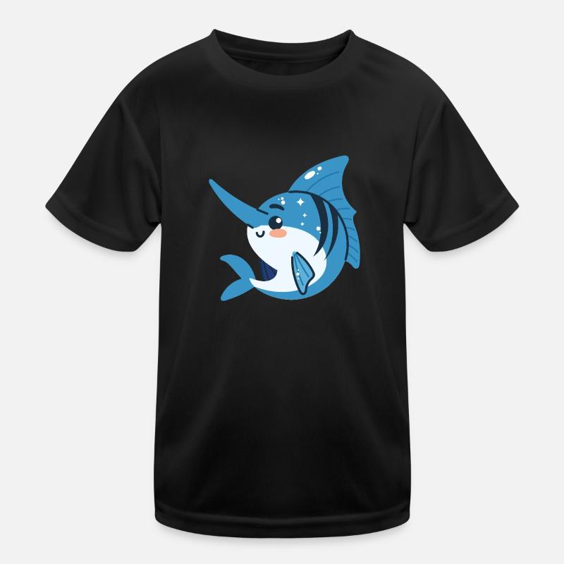 Swordfish on the move Kids Functional T-Shirt