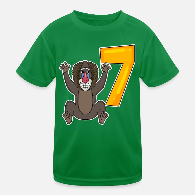 7th Birthday Motif Monkey - 7 years old Kids Functional T-Shirt