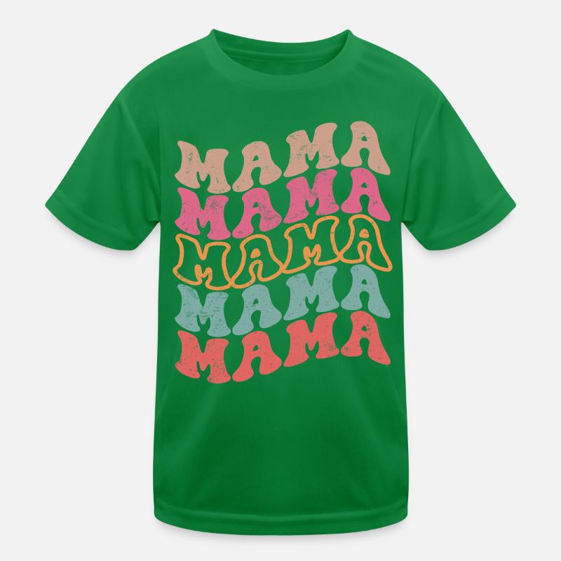Retro Groovy Mama Textmuster Kinder Funktions-T-Shirt