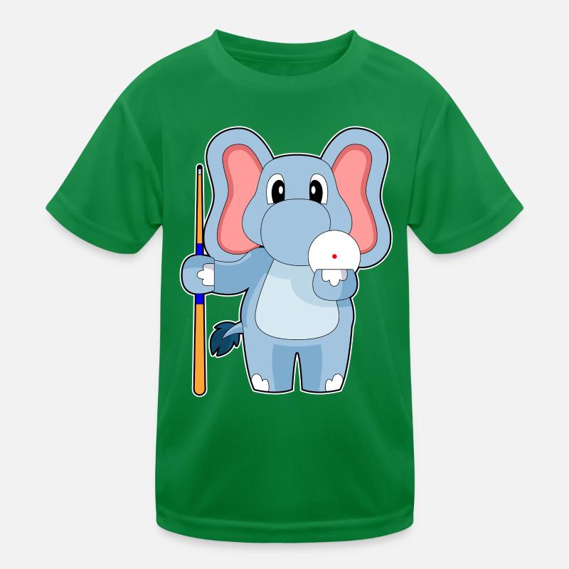 Elephant Billiard Cue Kids Functional T-Shirt