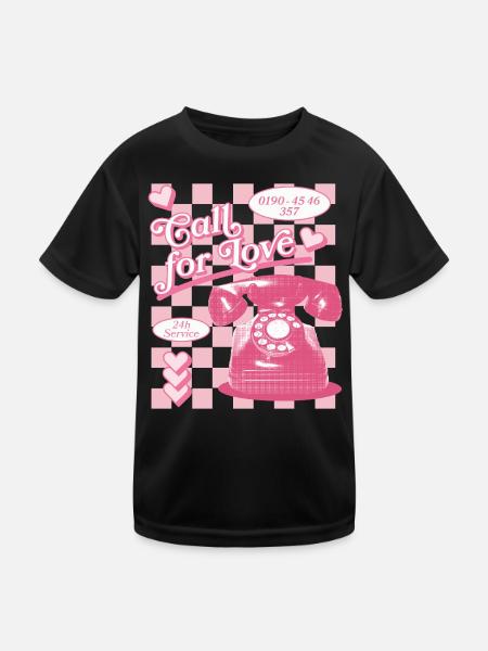 Call for Love Hotline Ästhetik - Kinder Funktions-T-Shirt - Schwarz
