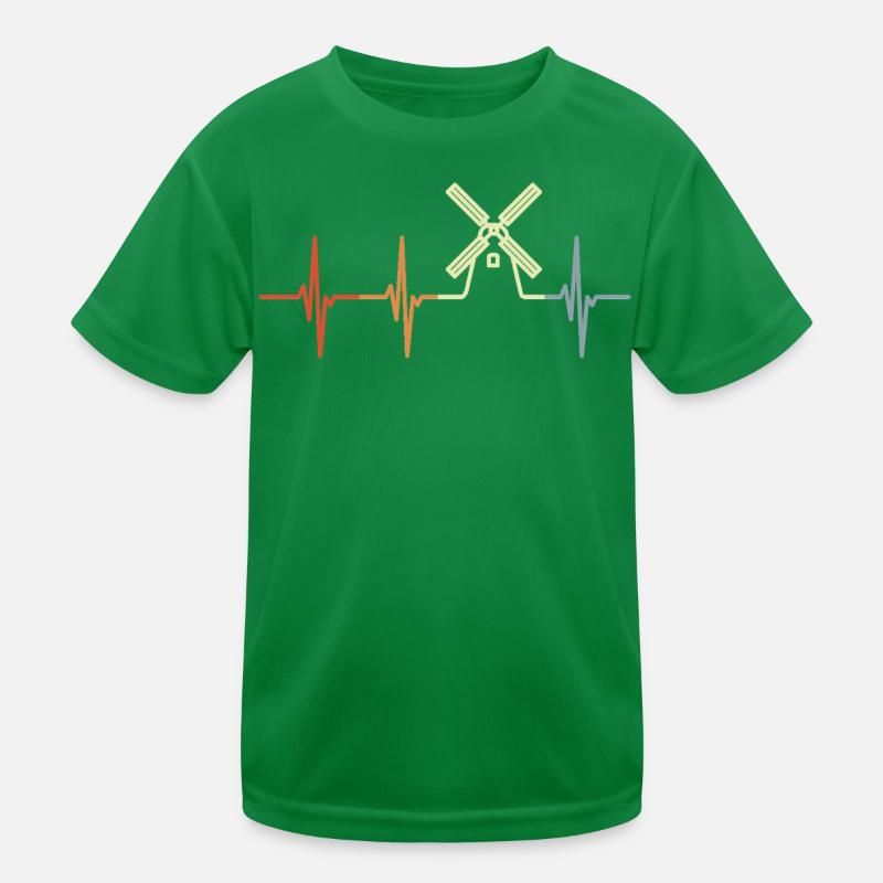 Windmühle Kardiogramm Kinder Funktions-T-Shirt