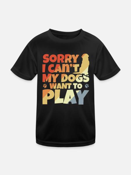 Hundehalter Witz - Kinder Funktions-T-Shirt - Schwarz - Vorne