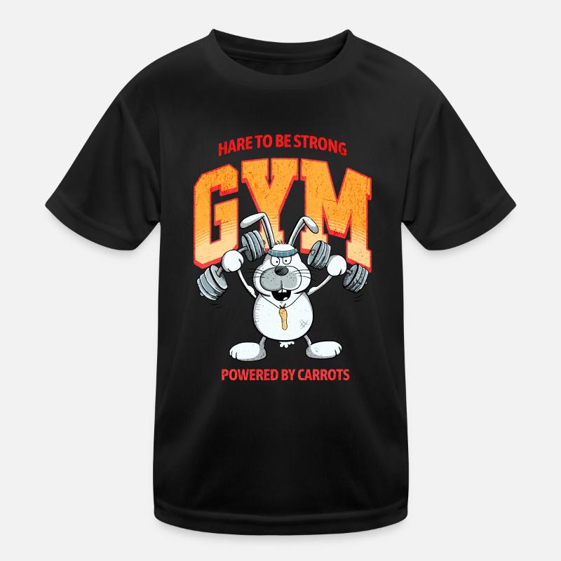 Hare To be Strong Krafttraining Hase Spruch Kinder Funktions-T-Shirt