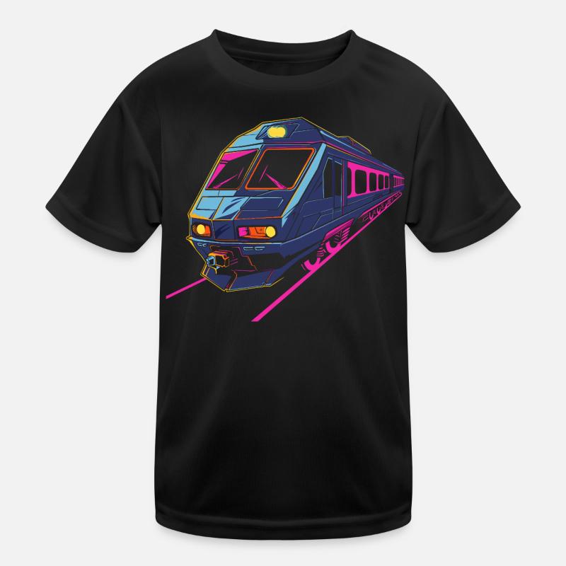 Train Retro Kids Functional T-Shirt