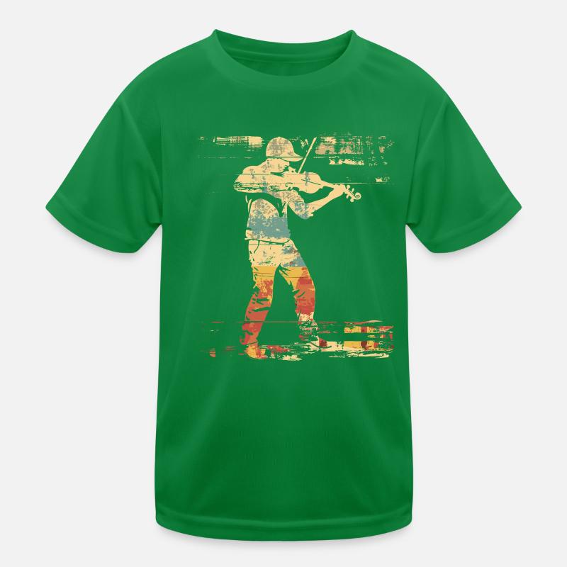 Violin Comic Style Kids Functional T-Shirt