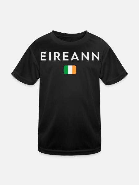 Flagge von Irland, Irish Pride - Kinder Funktions-T-Shirt - Schwarz - Vorne