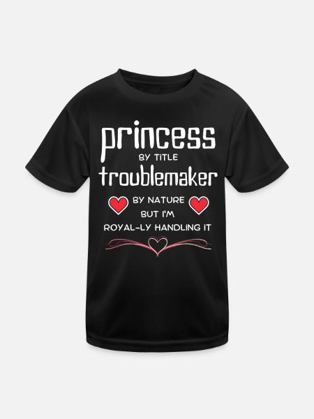 Princess TroubleMaker Tee - Kids Functional T-Shirt - black - Front