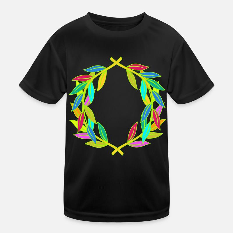 Regenbogen Lorbeerkranz Lorbeer Kinder Funktions-T-Shirt