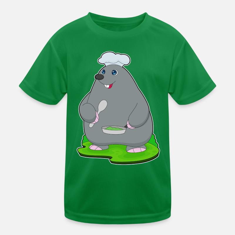 Maulwurf Koch Pfanne Kochen Kinder Funktions-T-Shirt