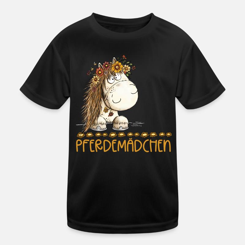 Pferdemädchen Spruch Mit Süßem Pferd Kinder Funktions-T-Shirt