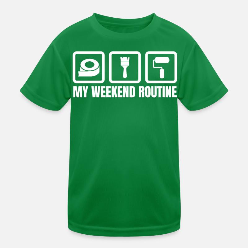 Meine Wochenendroutine Kinder Funktions-T-Shirt