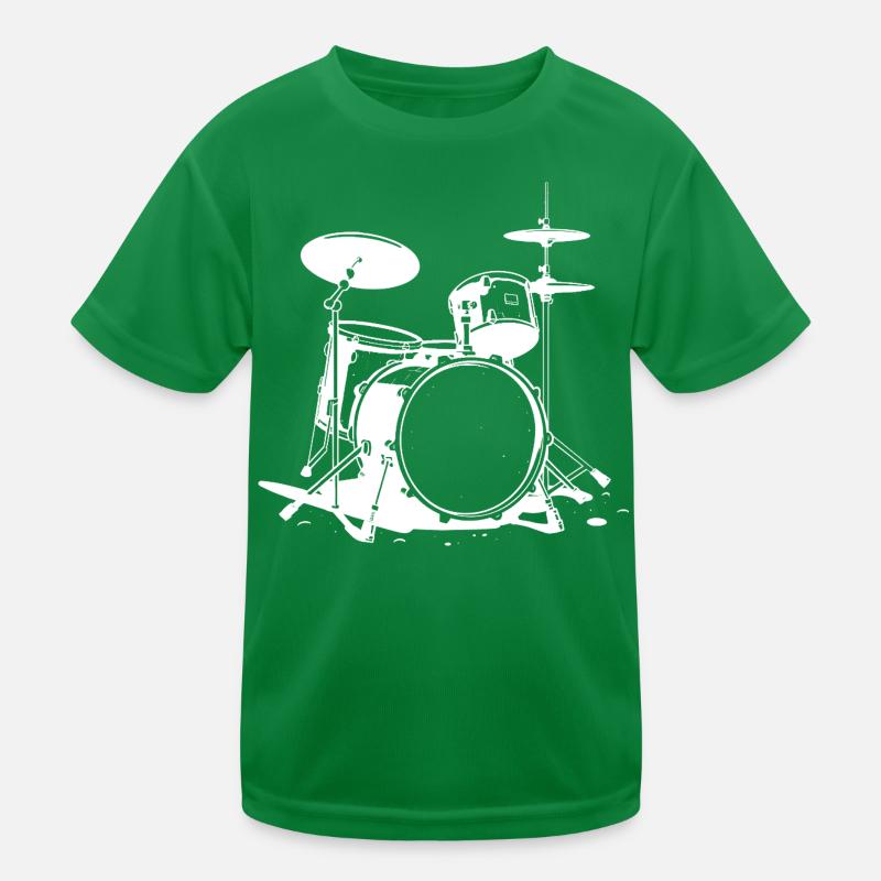 Drumset Zeichnung Kinder Funktions-T-Shirt