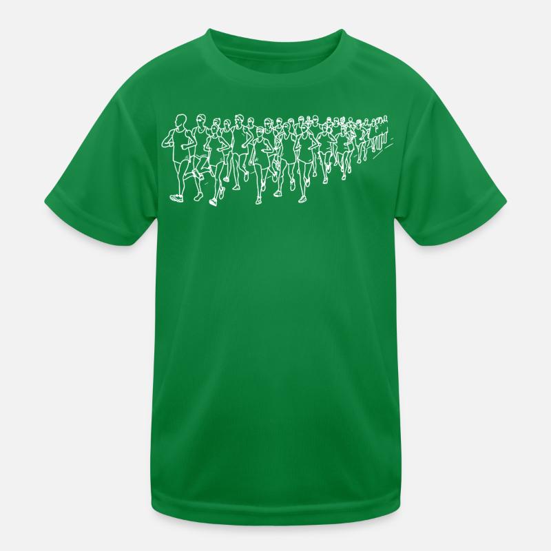 Runner Line Drawing Kids Functional T-Shirt