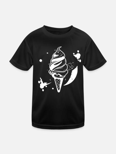 Softeis Skizze - Kinder Funktions-T-Shirt - Schwarz - Vorne