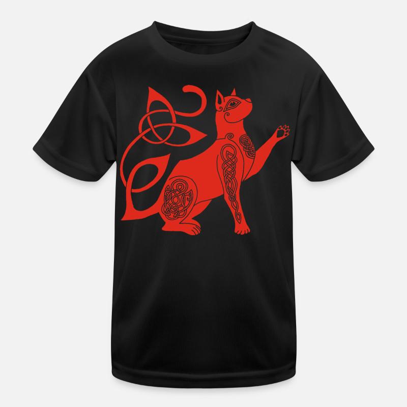 Celtic Red Cat Kids Functional T-Shirt
