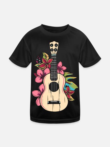 Ukulele Cartoon - Kids Functional T-Shirt - black