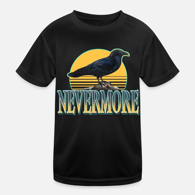 Nevermore – Raben & Gothic Ästhetik - Kinder Funktions-T-Shirt - Schwarz