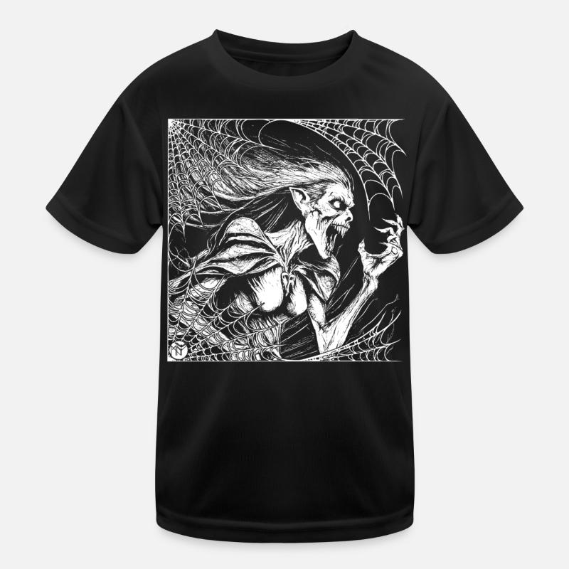 Die Hexe - Kinder Funktions-T-Shirt - Schwarz