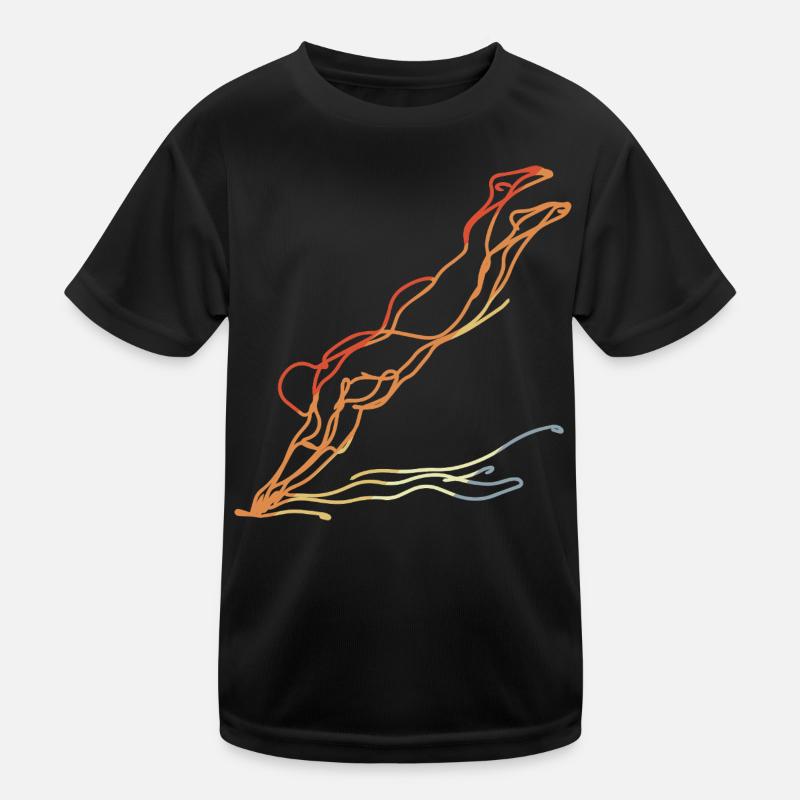 Schwimmen Vintage Look Kinder Funktions-T-Shirt