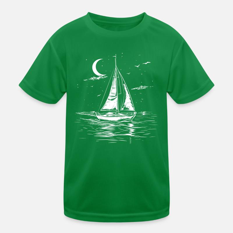 Sailing Drawing Kids Functional T-Shirt