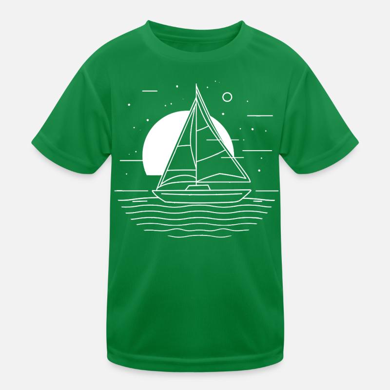 Sailing Drawing Kids Functional T-Shirt