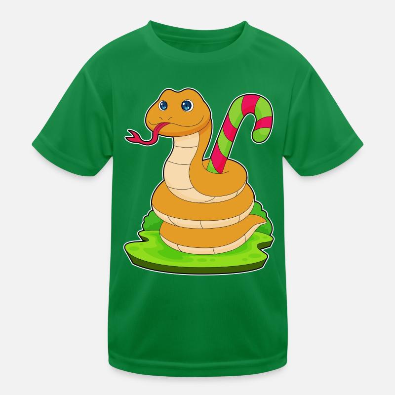 Snake candy cane Kids Functional T-Shirt