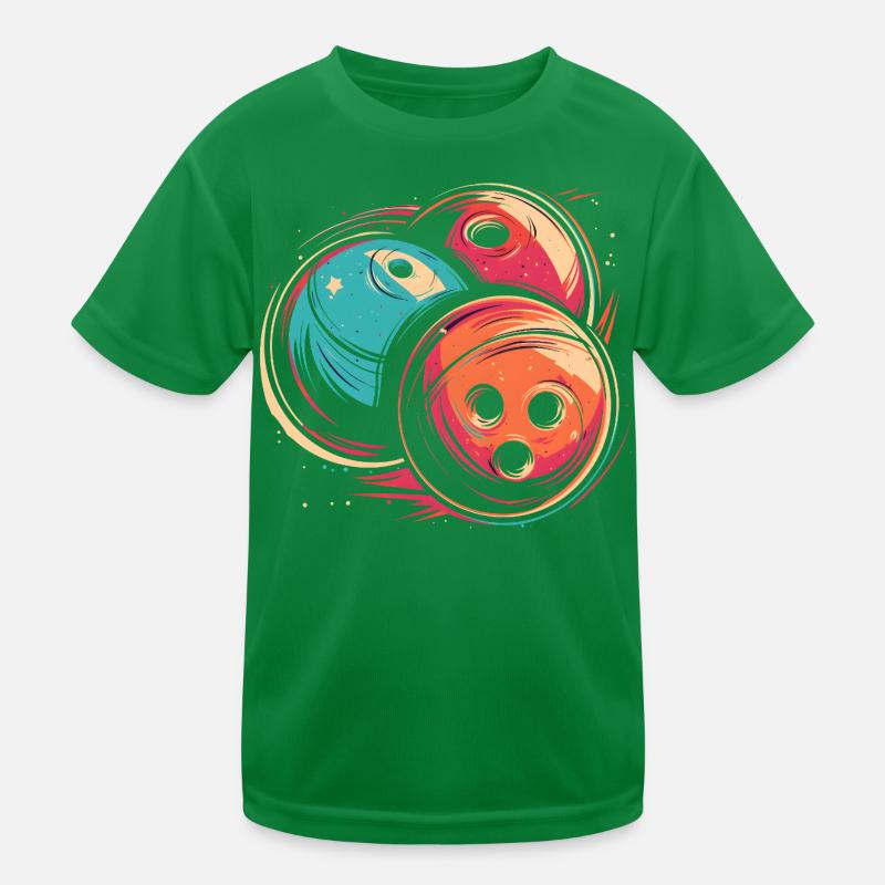 Bowling Balls Synthwave Kids Functional T-Shirt
