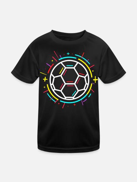 Soccer Ball Drawing - Kids Functional T-Shirt - black - Front
