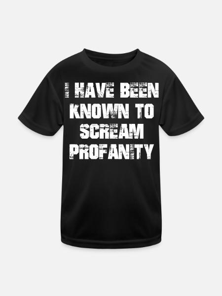 Je suis connu pour crier des blasphèmes - T-shirt sport Enfant - noir - Devant