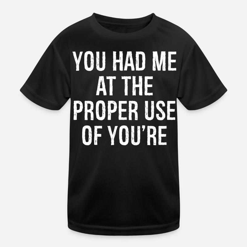 tu m’as eu à la bonne utilisation de tes T-shirt sport Enfant