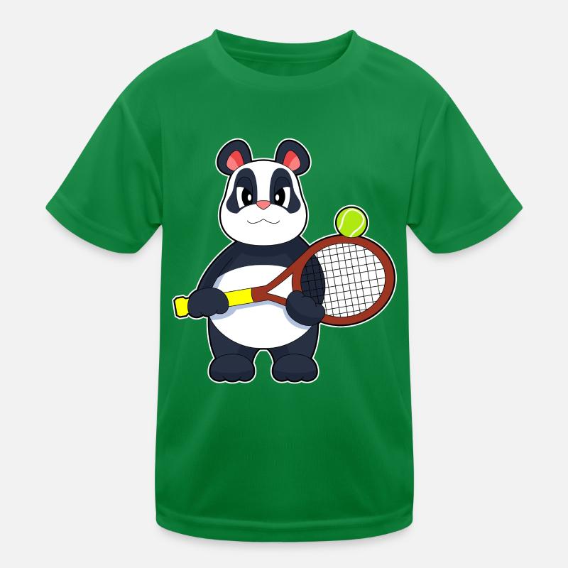 Panda Tennis Racket Kids Functional T-Shirt