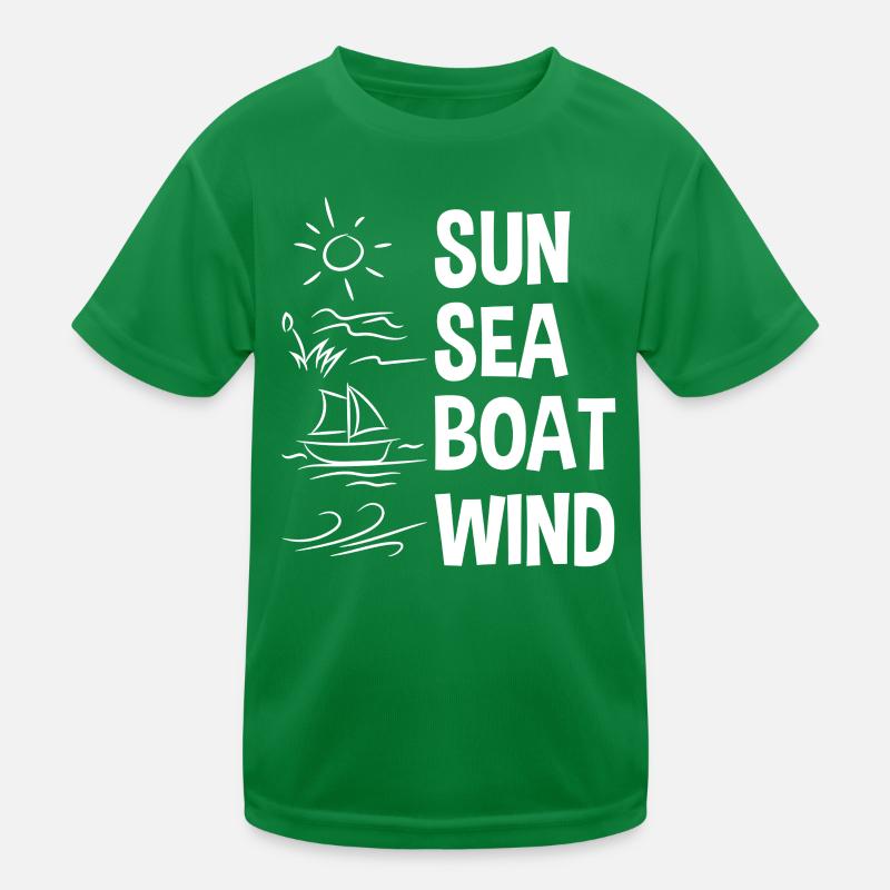 Sonne Meer Boot Wind Kinder Funktions-T-Shirt