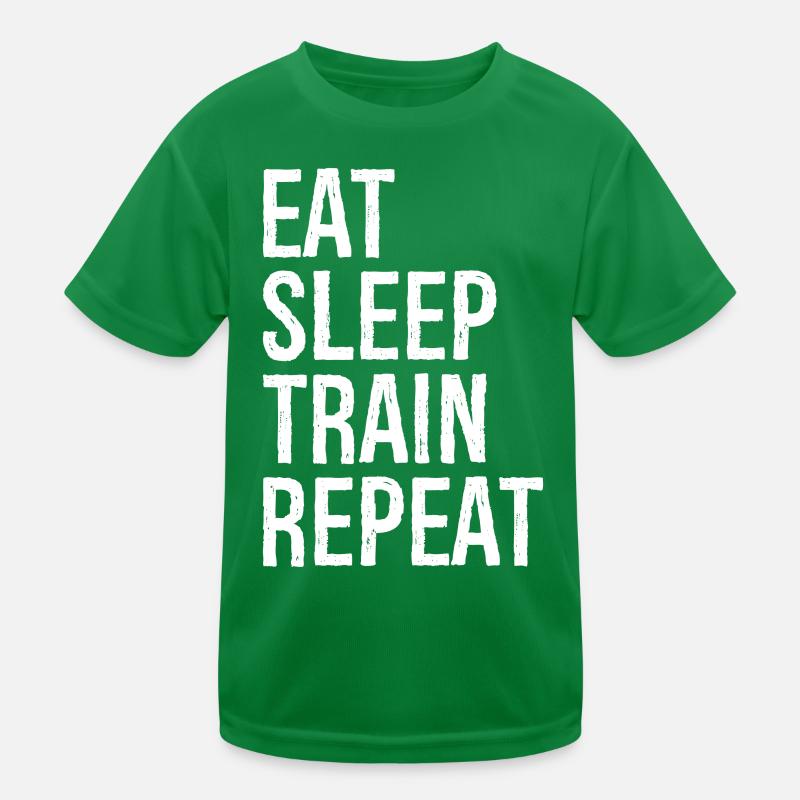 eat sleep train repeat Kinder Funktions-T-Shirt