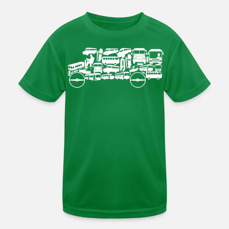 Bus Silhouette Kids Functional T-Shirt