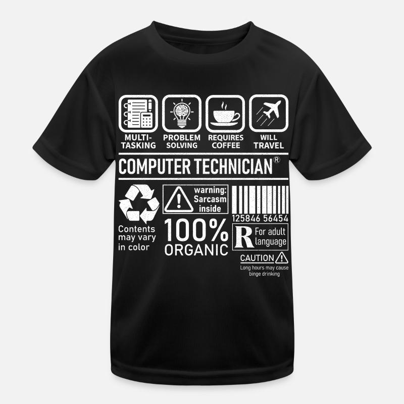 Technicien en informatique multitâche résolution de problèmes - T-shirt sport Enfant - noir