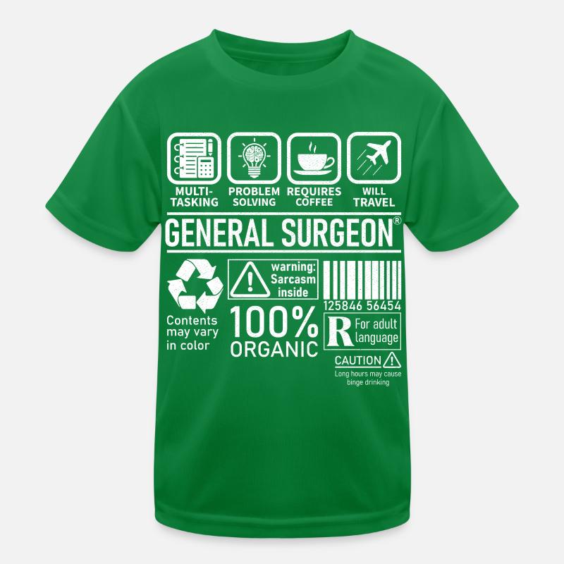 General Surgeon multi tasking problem solving Kids Functional T-Shirt