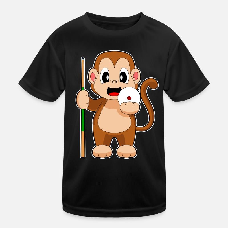 Affe Billiard Queue Kinder Funktions-T-Shirt