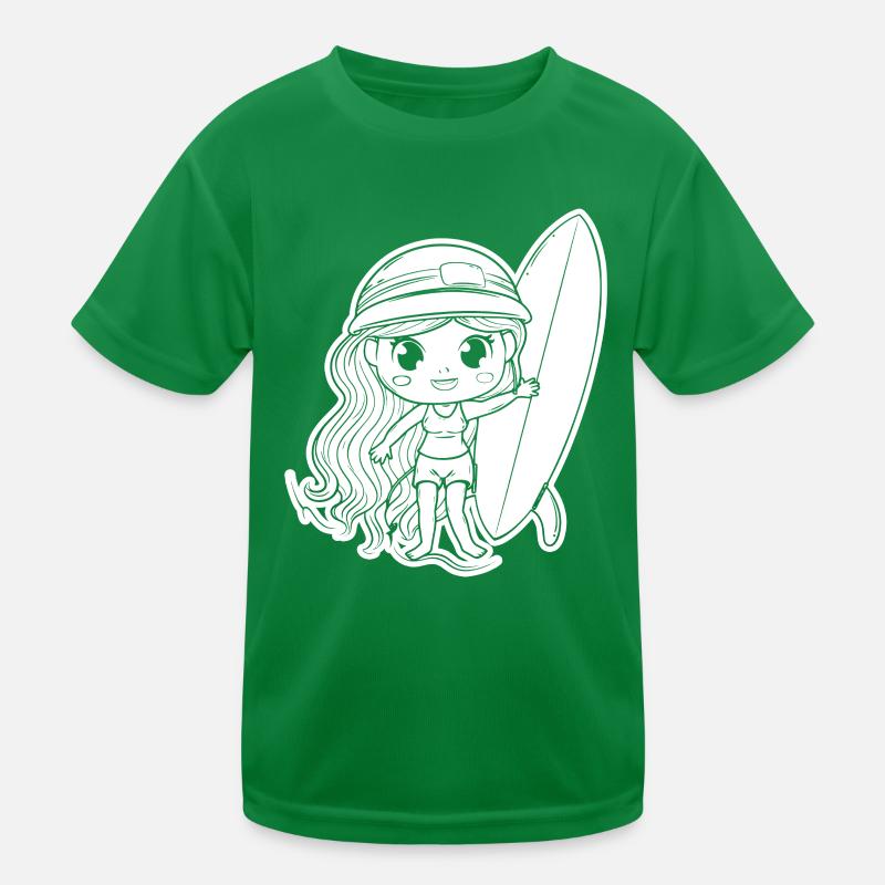 Kleines Surfer Mädchen Kinder Funktions-T-Shirt