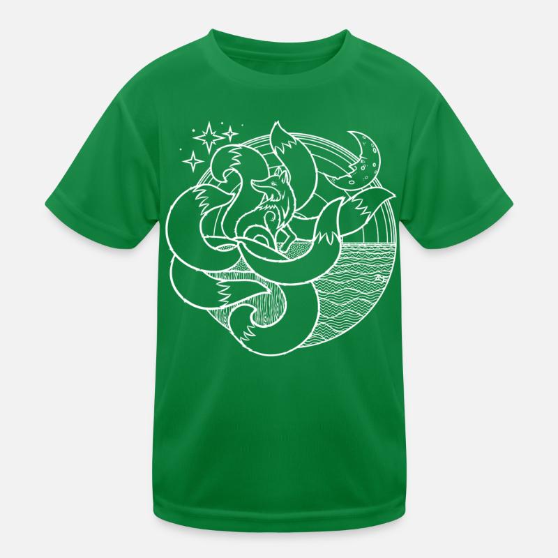 7 Tailed Fox - White for Black - DIGITAL Kids Functional T-Shirt