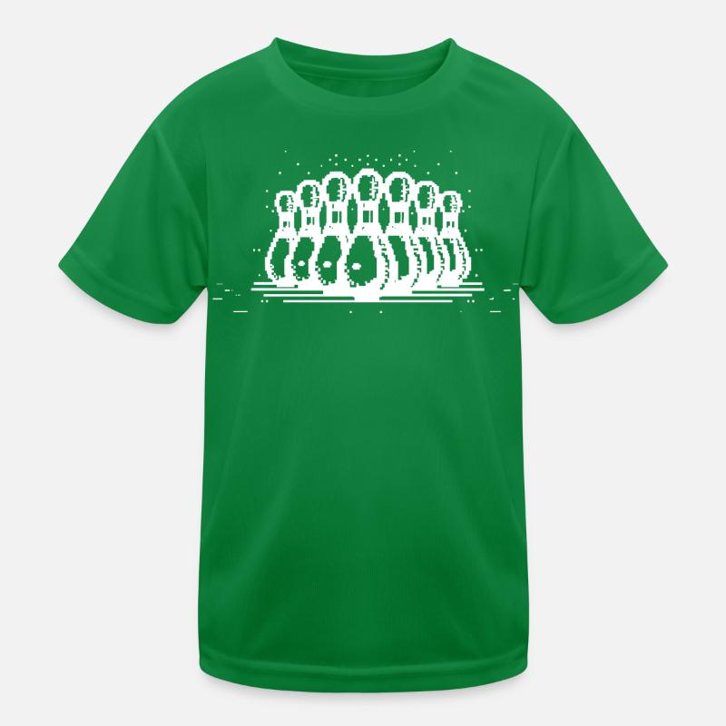 Bowling Pins Pixel Graphic Kids Functional T-Shirt